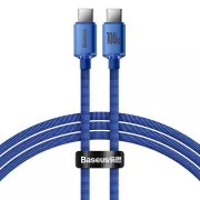 Baseus CAJY000603 Crystal Shine Series podatkovni kabel USB-C - USB-C 100W 1,2 m plavi