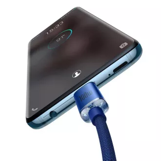 Baseus CAJY000603 Crystal Shine Series podatkovni kabel USB-C - USB-C 100W 1,2 m plavi