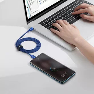 Baseus CAJY000603 Crystal Shine Series podatkovni kabel USB-C - USB-C 100W 1,2 m plavi