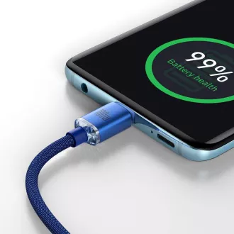 Baseus CAJY000603 Crystal Shine Series podatkovni kabel USB-C - USB-C 100W 1,2 m plavi