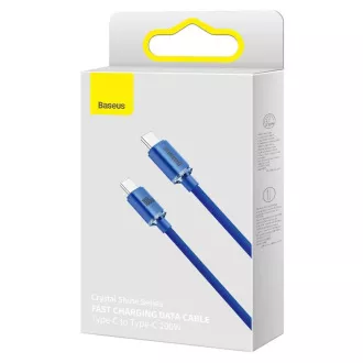 Baseus CAJY000603 Crystal Shine Series podatkovni kabel USB-C - USB-C 100W 1,2 m plavi