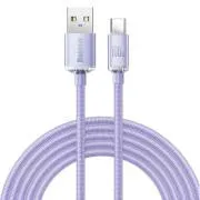 Baseus CAJY000505 Crystal Shine Series podatkovni kabel USB - USB-C 100W 2m ljubičasta