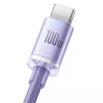 Baseus CAJY000505 Crystal Shine Series podatkovni kabel USB - USB-C 100W 2m ljubičasta