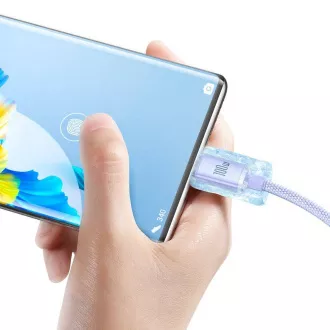 Baseus CAJY000505 Crystal Shine Series podatkovni kabel USB - USB-C 100W 2m ljubičasta