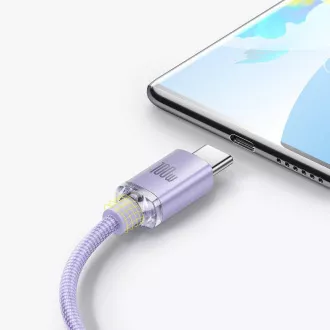 Baseus CAJY000505 Crystal Shine Series podatkovni kabel USB - USB-C 100W 2m ljubičasta