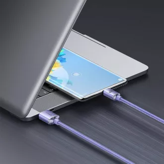 Baseus CAJY000505 Crystal Shine Series podatkovni kabel USB - USB-C 100W 2m ljubičasta