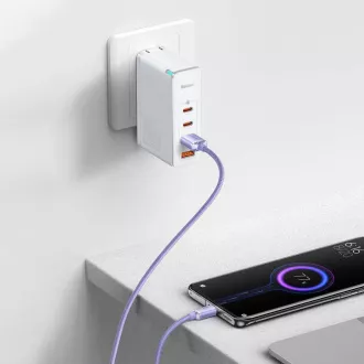 Baseus CAJY000505 Crystal Shine Series podatkovni kabel USB - USB-C 100W 2m ljubičasta