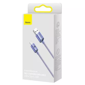 Baseus CAJY000505 Crystal Shine Series podatkovni kabel USB - USB-C 100W 2m ljubičasta
