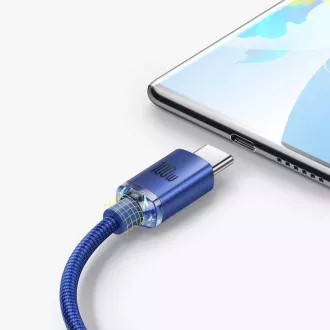 Baseus CAJY000503 Crystal Shine Series podatkovni kabel USB - USB-C 100W 2m plavi