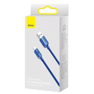 Baseus CAJY000503 Crystal Shine Series podatkovni kabel USB - USB-C 100W 2m plavi