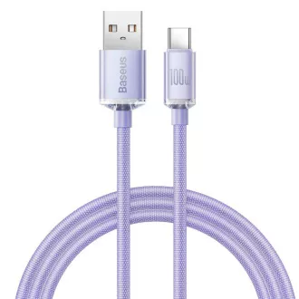 Baseus CAJY000405 Crystal Shine Series podatkovni kabel USB - USB-C 100W 1,2 m ljubičasta Baseus CAJY000405 Crystal Shine Series podatkovni kabel USB - USB-C 100W 1,2 m ljubičasta