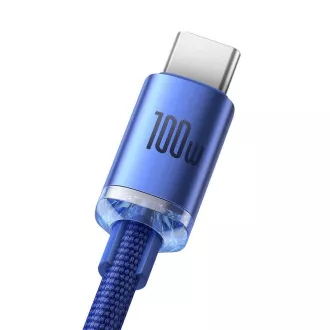 Baseus CAJY000403 Crystal Shine Series podatkovni kabel USB - USB-C 100W 1,2 m plavi