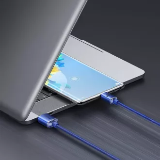 Baseus CAJY000403 Crystal Shine Series podatkovni kabel USB - USB-C 100W 1,2 m plavi