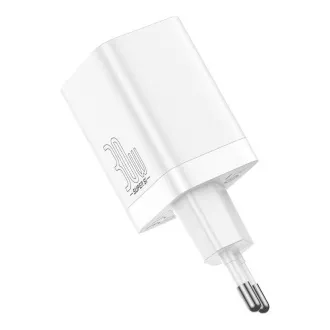 Baseus CCSUPP-E02 Super Si brzi punjač USB + USB-C 30W bijeli Baseus CCSUPP-E02 Super Si brzi punjač USB + USB-C 30W bijeli