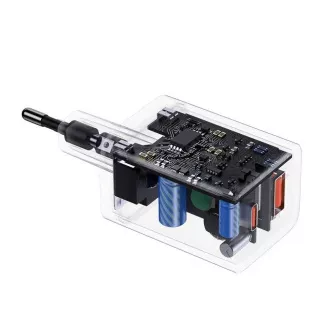 Baseus CCSUPP-E02 Super Si brzi punjač USB + USB-C 30W bijeli Baseus CCSUPP-E02 Super Si brzi punjač USB + USB-C 30W bijeli