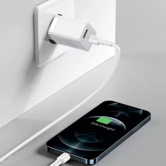 Baseus CCSUPP-E02 Super Si brzi punjač USB + USB-C 30W bijeli Baseus CCSUPP-E02 Super Si brzi punjač USB + USB-C 30W bijeli