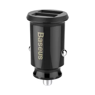 Baseus CCALL-ML01 Grain auto punjač 15,5 W 2x USB crni Baseus CCALL-ML01 Grain auto punjač 15,5 W 2x USB crni