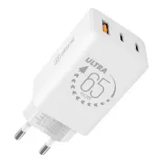 OBAL:ME GaN putni punjač USB-A + 2xUSB-C 65W bijeli