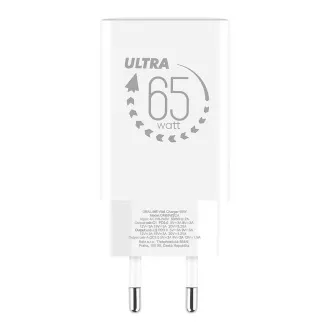 OBAL:ME GaN putni punjač USB-A + 2xUSB-C 65W bijeli