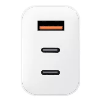 OBAL:ME GaN putni punjač USB-A + 2xUSB-C 65W bijeli