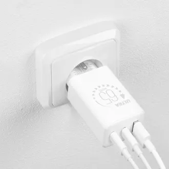 OBAL:ME GaN putni punjač USB-A + 2xUSB-C 65W bijeli