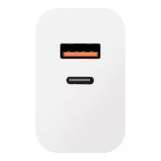 OBAL:ME Putni punjač USB-A + USB-C 25W Bijeli