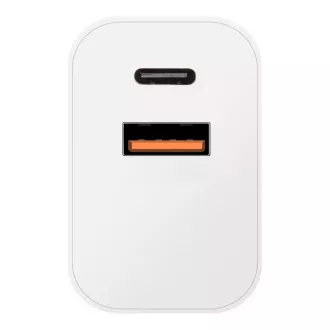 OBAL:ME Putni punjač USB-A + USB-C 20W Bijeli