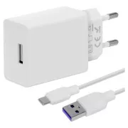 PAKIRANJE: ME putni punjač USB-A 10W + USB-A/USB-C kabel 1m bijeli