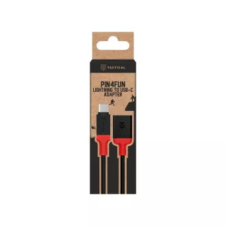 Taktički Pin4Fun adapter USB-C/Lightning 0,1 m crni/crveni