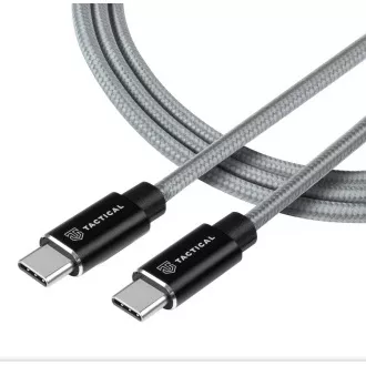 Taktički brzi aramidni kabel USB-C/USB-C 100W 20V/5A 0,3m sivi