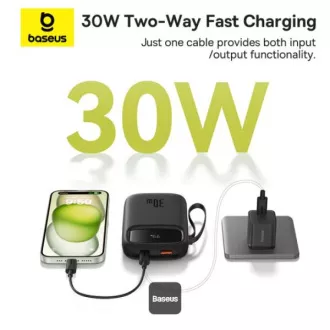 Baseus power bank Qpow 10000mAh 30W crni s USB-C kabelom