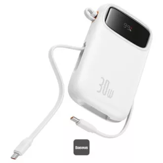 Baseus power bank Qpow 10000mAh 30W bijeli s USB-C kabelom Baseus power bank Qpow 10000mAh 30W bijeli s USB-C kabelom