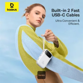 Baseus power bank Qpow 10000mAh 30W bijeli s USB-C kabelom Baseus power bank Qpow 10000mAh 30W bijeli s USB-C kabelom