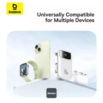 Baseus power bank Qpow 10000mAh 30W bijeli s USB-C kabelom Baseus power bank Qpow 10000mAh 30W bijeli s USB-C kabelom