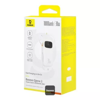 Baseus power bank Qpow 10000mAh 30W bijeli s USB-C kabelom Baseus power bank Qpow 10000mAh 30W bijeli s USB-C kabelom