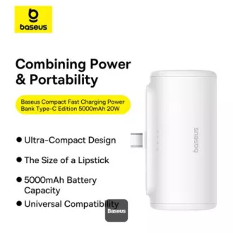 Baseus power bank 5000mAh 20W USB-C bijeli Baseus power bank 5000mAh 20W USB-C bijeli