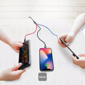 Baseus podatkovni kabel 3u1 microUSB+Lightning+USB-C 1.2m 3.5A