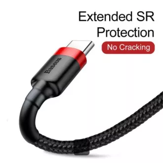 Baseus podatkovni kabel Cafule USB-C 2m 2A crveno-crni Baseus podatkovni kabel Cafule USB-C 2m 2A crveno-crni