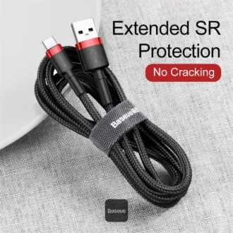 Baseus podatkovni kabel Cafule USB-C 2m 2A crveno-crni Baseus podatkovni kabel Cafule USB-C 2m 2A crveno-crni