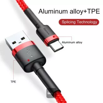 Baseus podatkovni kabel Cafule USB-C 2m 2A crveni