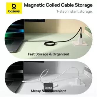 Baseus podatkovni magnetski kabel Tungsten Gold USB-C/USB-C 1m 100W crni