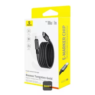 Baseus podatkovni magnetski kabel Tungsten Gold USB-C/USB-C 1m 100W crni