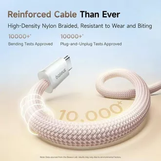 Baseus Dynamic 4 Pro Series podatkovni kabel USB-C - USB-C 100W 1m svijetlo ružičaste boje