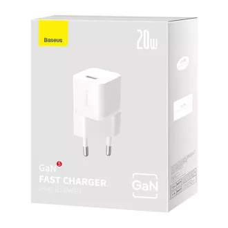 Baseus Quick punjač za mrežu GaN5 Mini 20W EU bijeli