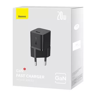 Baseus Quick punjač za mrežu GaN5 Mini 20W EU crni