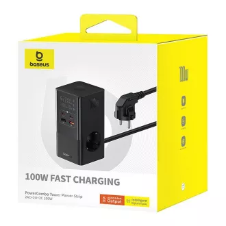 Baseus PowerCombo Tower 100W EU stanica za punjenje crna