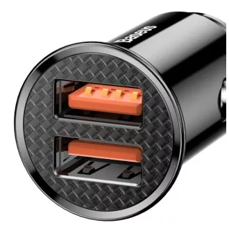 Baseus brzi auto punjač 2xUSB QC3.0 30W crni