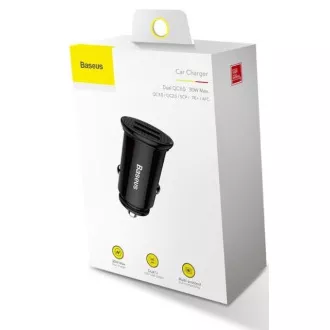 Baseus brzi auto punjač 2xUSB QC3.0 30W crni