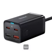 Baseus brzi punjač za mrežu GaN3 Pro, 2x USB-C, 2x USB 65W crni