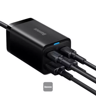 Baseus brzi punjač za mrežu GaN3 Pro, 2x USB-C, 2x USB 65W crni